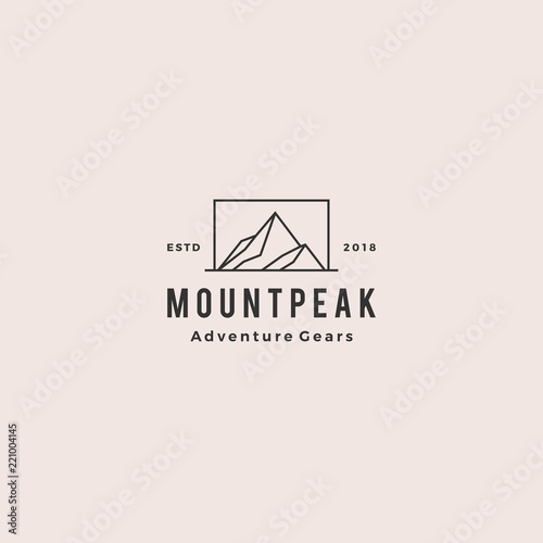 mount peak mountain logo hipster vintage retro vector icon illustration