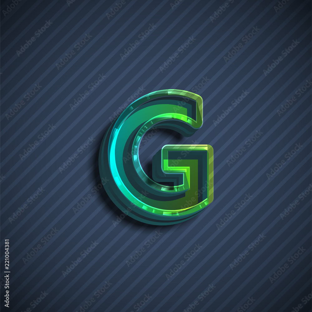 Glassy 3D font character, vector illustration Glassy 3D font character, vector illustration