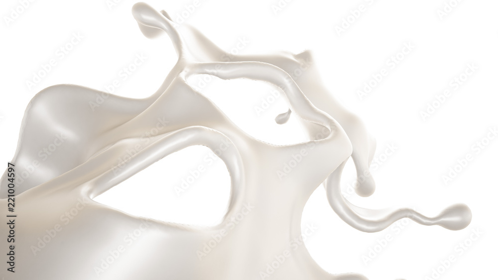 A splash of milk. 3d illustration, 3d rendering. A splash of milk. 3d illustration, 3d rendering.