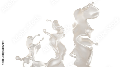 A splash of milk. 3d illustration  3d rendering.