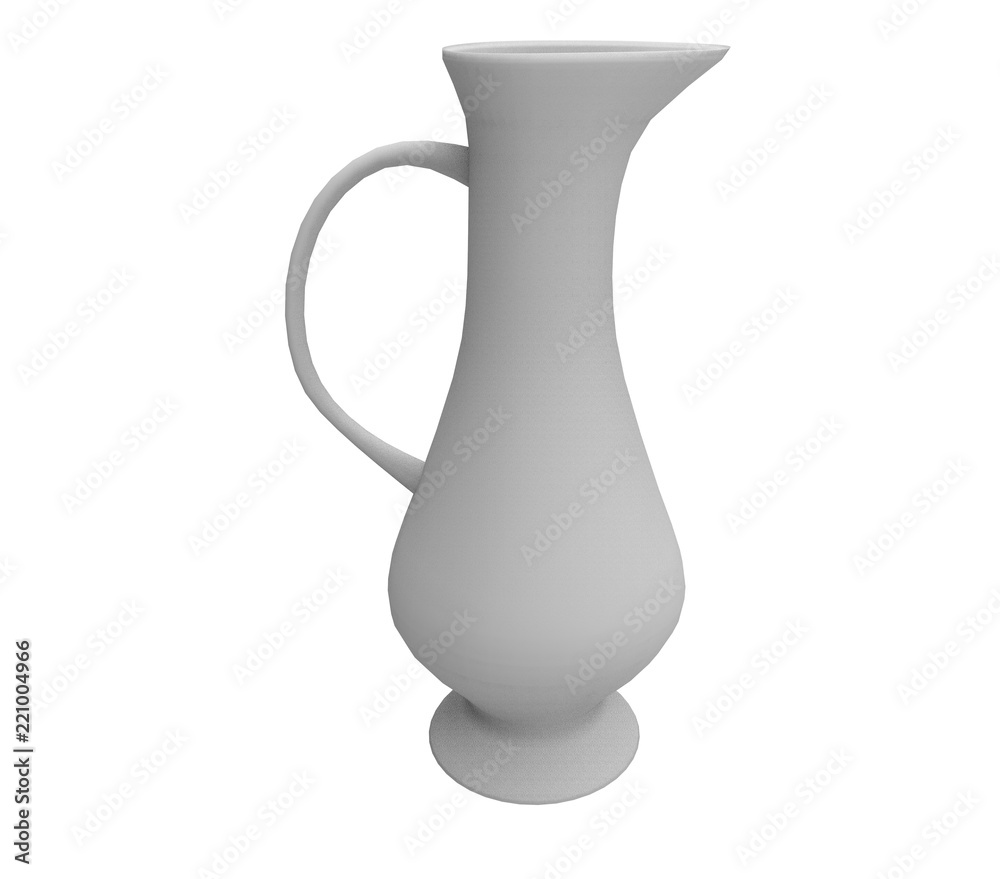 3d render of a white jug