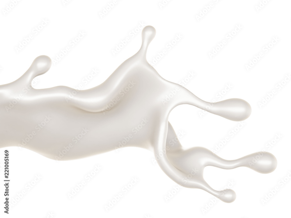 A splash of milk. 3d illustration, 3d rendering. A splash of milk. 3d illustration, 3d rendering.