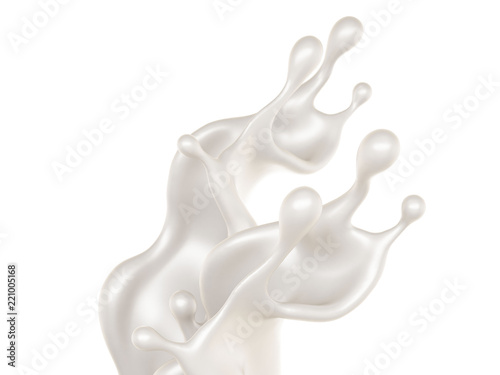 A splash of milk. 3d illustration  3d rendering.