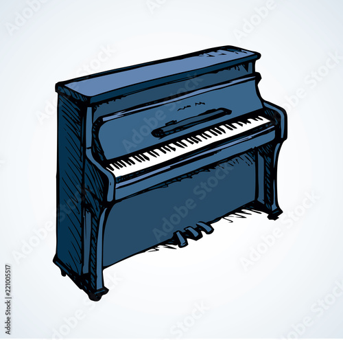 Vector drawing of grand piano