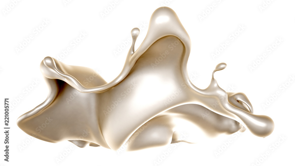 A splash of white paint. 3d illustration, 3d rendering. A splash of white paint. 3d illustration, 3d rendering.