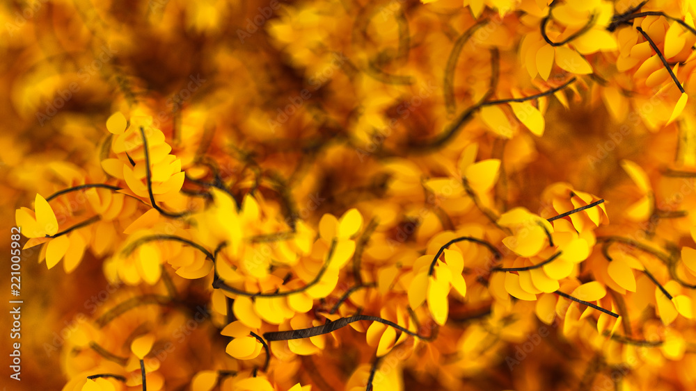 Beautiful autumn background with leaves. 3d illustration, 3d rendering. Beautiful autumn background with leaves. 3d illustration, 3d rendering.