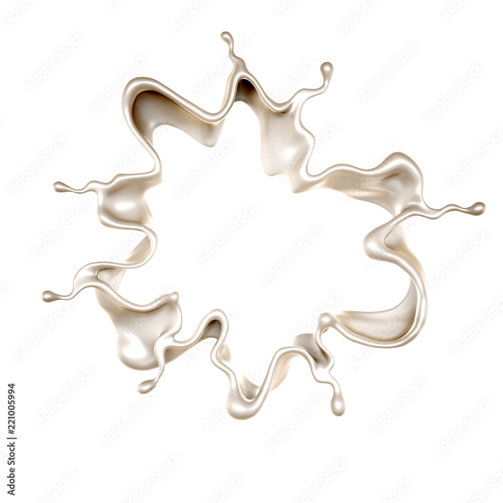 A splash of white paint. 3d illustration, 3d rendering. A splash of white paint. 3d illustration, 3d rendering.