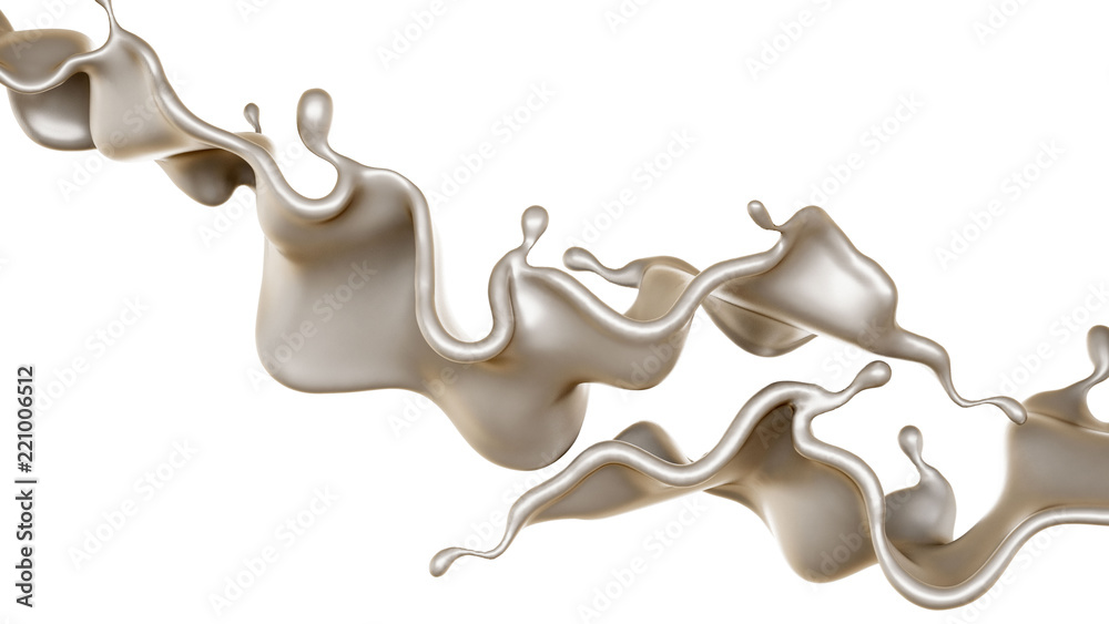 A splash of white paint. 3d illustration, 3d rendering. A splash of white paint. 3d illustration, 3d rendering.