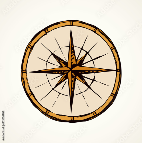 Compass Icon. Vector sketch