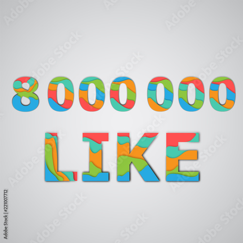 A number of likes made by colorful layered characters, vector illustration