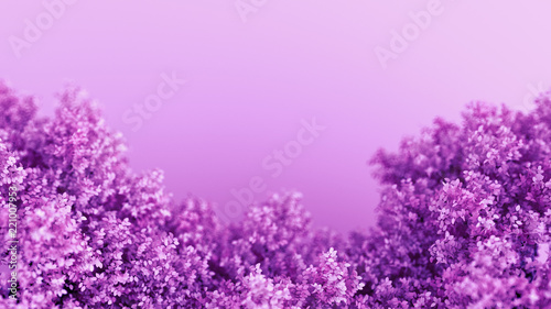 Beautiful purple background with leaves  season of the year. 3d illustration  3d rendering.