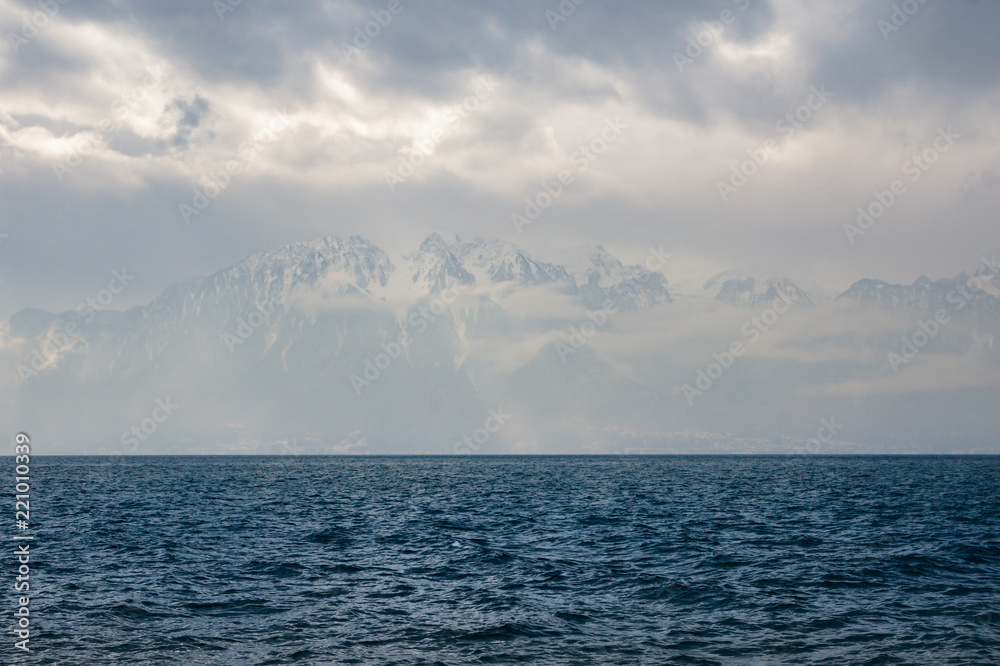 Water mountains are clouds.