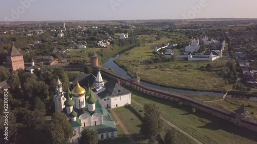 Flight over the Saviour Monastery of Saint Euthymius in Suzdal, Vladimir oblast, Russia photo