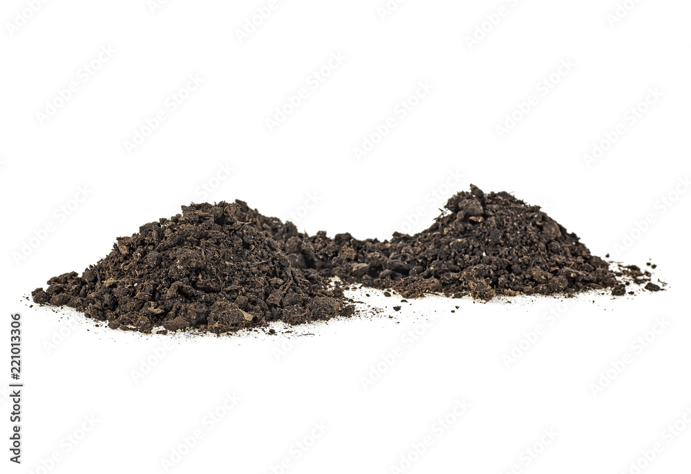 Pile of soil isolated on a white background Pile of soil isolated on a white background