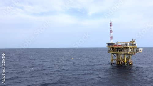 offshore platform during sunset