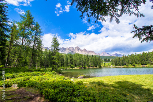 San Pellegrino lake in the Italian Dolomites