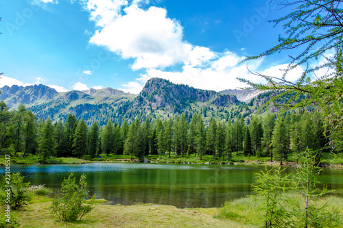 San Pellegrino lake in the Italian Dolomites photo