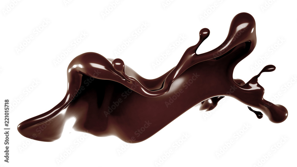 A splash of chocolate. 3d illustration, 3d rendering. A splash of chocolate. 3d illustration, 3d rendering.