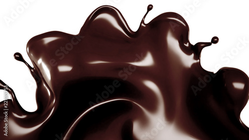 A splash of chocolate. 3d illustration, 3d rendering.