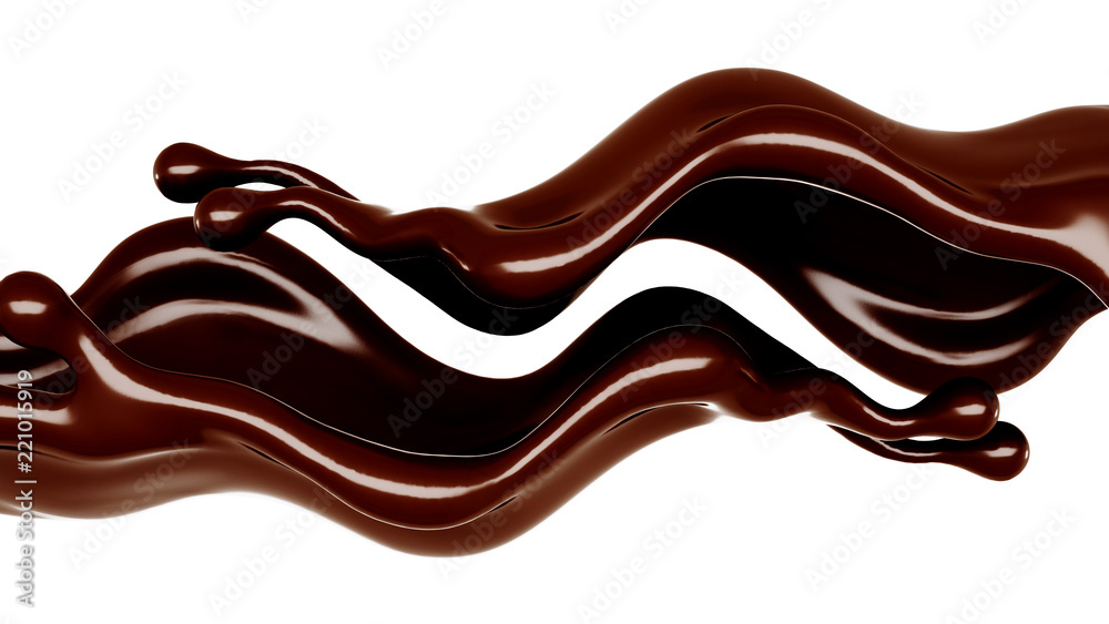 A splash of chocolate. 3d illustration, 3d rendering. A splash of chocolate. 3d illustration, 3d rendering.