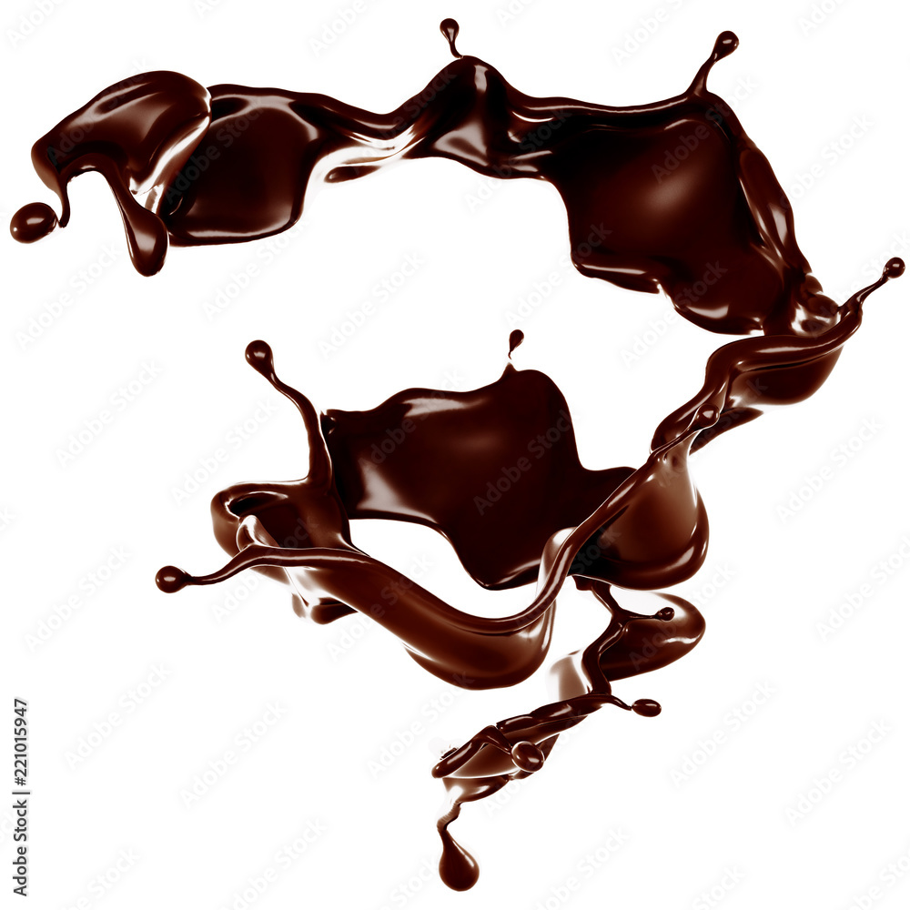 A splash of chocolate. 3d illustration, 3d rendering. A splash of chocolate. 3d illustration, 3d rendering.