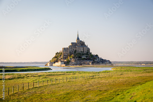 Famous Mont Saint Michel cathedral, Normandy, France, Europe