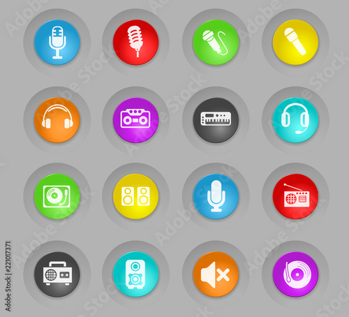 musical equipment icon set