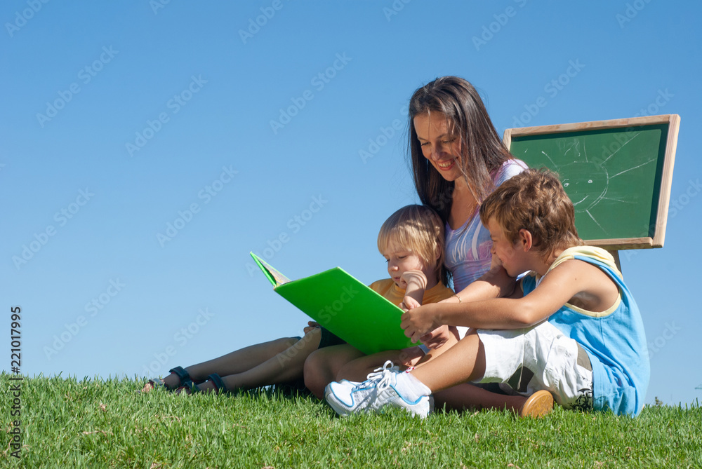 Fototapeta premium Mathematics lesson on open air