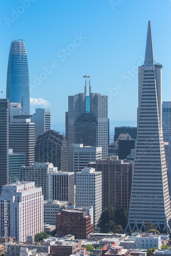 San Francisco  aerial view of Financial District downtown   