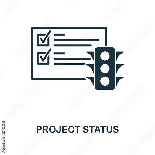 Project Status icon. Monochrome style design from management icon collection. UI. Pixel perfect simple pictogram project status icon. Web design, apps, software, print usage.