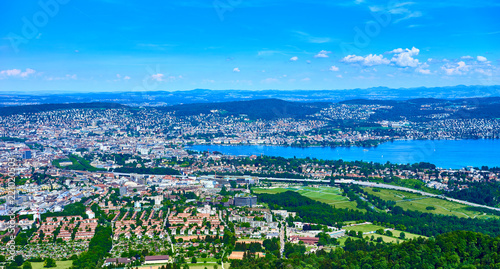 Panoramic view of Zurich in Switzerland photo
