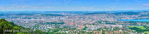 Panoramic view of Zurich in Switzerland