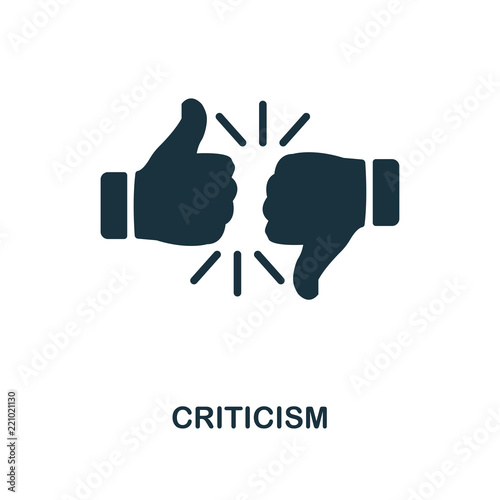 Criticism icon. Monochrome style design from management icon collection. UI. Pixel perfect simple pictogram criticism icon. Web design, apps, software, print usage.