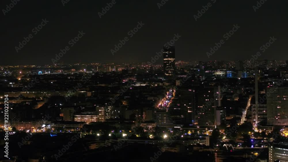 Aerial France Paris Night 90mm Zoom 4K Aerial France Paris Night 90mm Zoom 4K