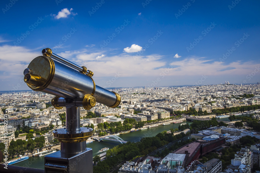 telescope over a city