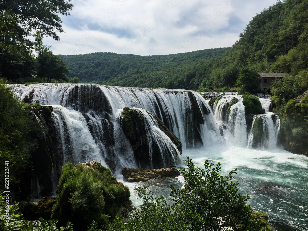 Strbacki buk (Štrbački buk) waterfall is a 25 m high waterfall on the Una River. It is greatest waterfall in Bosnia and Herzegovina. Strbacki buk (Štrbački buk) waterfall is a 25 m high waterfall on the Una River. It is greatest waterfall in Bosnia and Herzegovina.