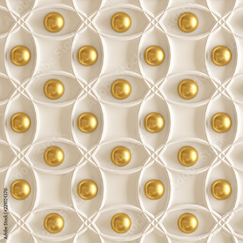 Architectural  interior pattern  white  yellow  gold texture wall. 3d illustration  3d rendering.