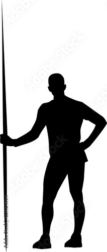 Silhouette of  spear thrower