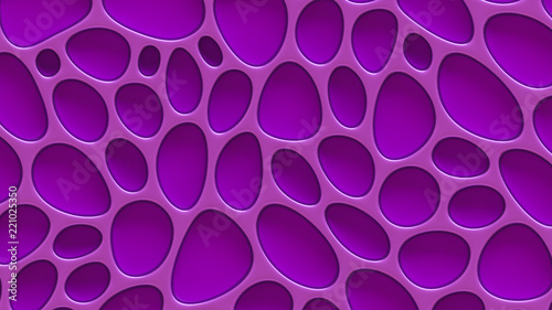 Purple texture background with relief and circles. 3d illustration, 3d rendering.