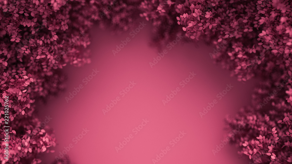 Beautiful pink background with leaves, season of the year. 3d illustration, 3d rendering. Beautiful pink background with leaves, season of the year. 3d illustration, 3d rendering.