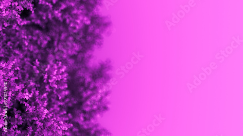 Beautiful purple background with leaves  season of the year. 3d illustration  3d rendering.