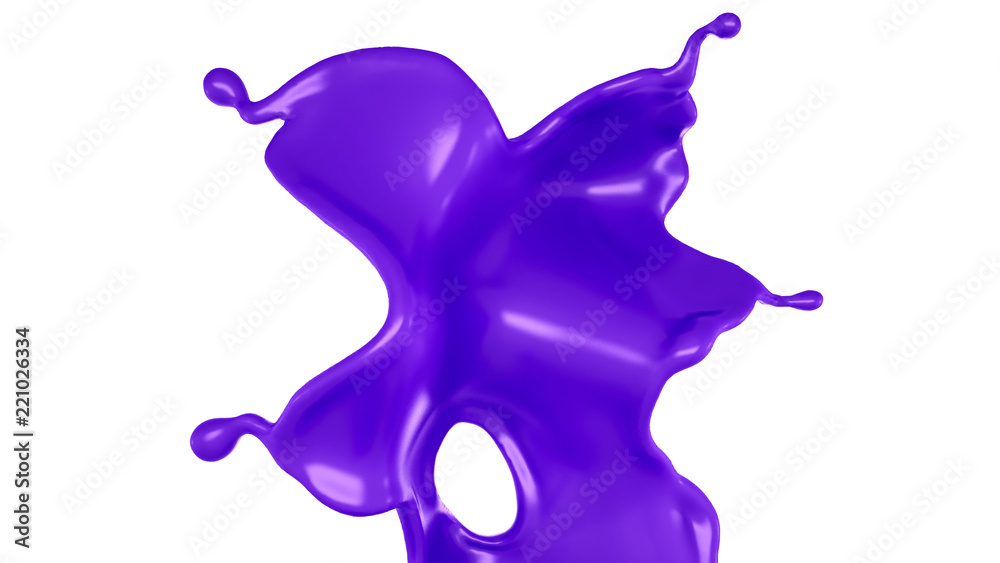 A splash of purple liquid. 3d illustration, 3d rendering. A splash of purple liquid. 3d illustration, 3d rendering.