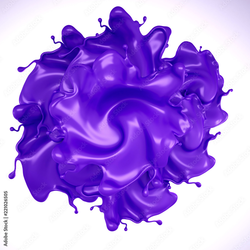 A splash of purple liquid. 3d illustration, 3d rendering. A splash of purple liquid. 3d illustration, 3d rendering.