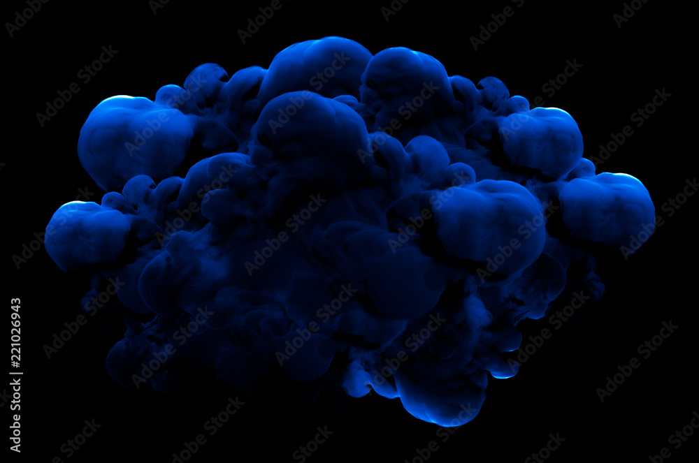Blue smoke on a black background. 3d illustration, 3d rendering. Blue smoke on a black background. 3d illustration, 3d rendering.