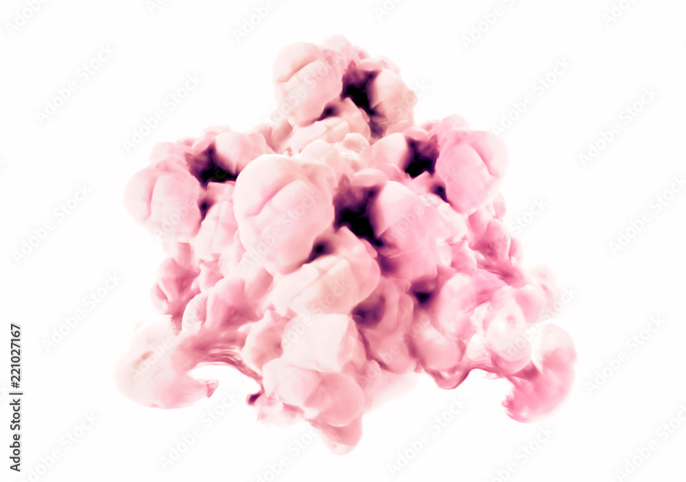 Pink smoke on white background. 3d illustration, 3d rendering. Pink smoke on white background. 3d illustration, 3d rendering.