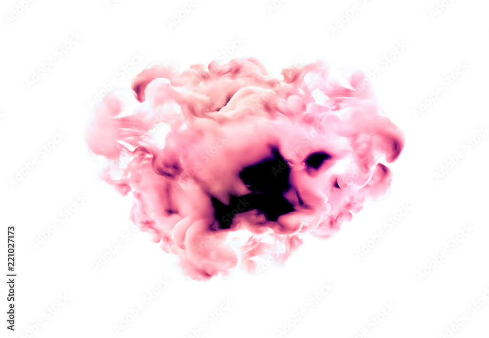 Pink smoke on white background. 3d illustration, 3d rendering. Pink smoke on white background. 3d illustration, 3d rendering.