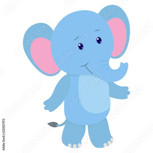 Hand drawn elephant. Natural colors. Collection of vector hand drawn elements. Illustration