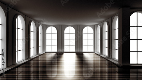 Luxury gloomy empty interior. 3d illustration  3d rendering.