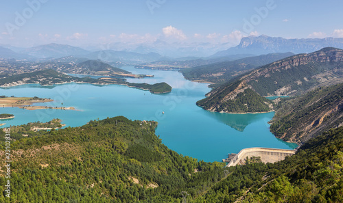 Mediano Reservoir from Samitier castle in Sobrarbe region, Huesca, Spain