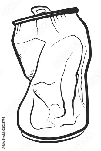 Crumpled empty can